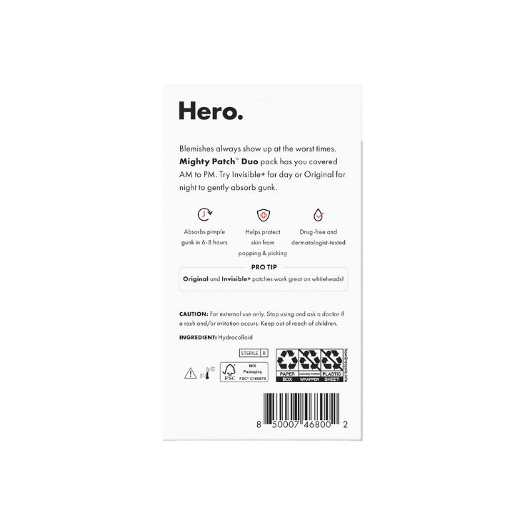 HERO MIGHTY PATCH DUO PARA ACNÉ 12 UNDS