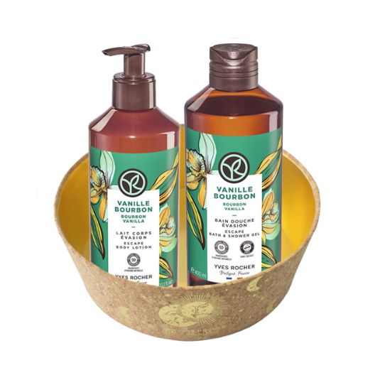 SET SHOWER GEL VANILLA BOURBON 400ML+BODY LOTION VANILLA BOURBON 390ML + BASKET